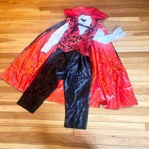 Kids Vampire Costume with Lined Cape
